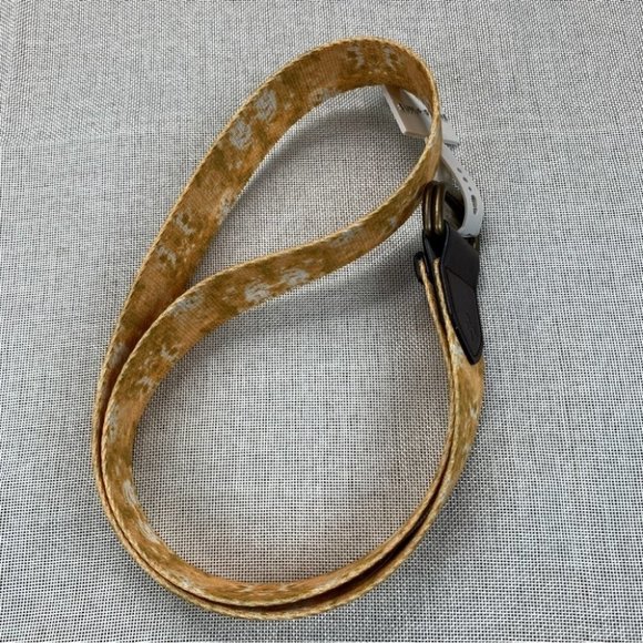 Sun + Stone Mens Geo D-Ring Web Belt with Faux-Leather Trim Size M - Picture 3 of 9